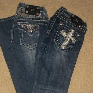 2 pair of girls Miss Me jeans